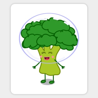 Cute Design Broccoli Vegetables Love Sticker